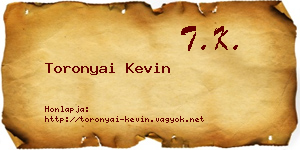 Toronyai Kevin névjegykártya