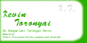 kevin toronyai business card